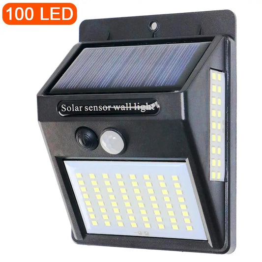 Solarna lampa ścienna 100 LED z czujnikiem ruchu PIR