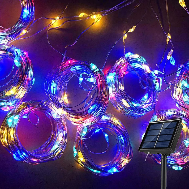Wodoodporne solarne kurtynowe lampki LED do ogrodu i dekoracji