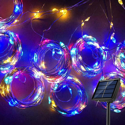 Wodoodporne solarne kurtynowe lampki LED do ogrodu i dekoracji