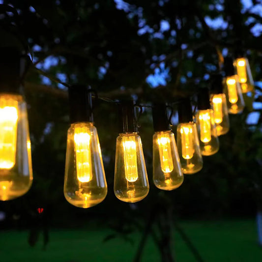Solarne lampki LED 20/38 żarówek, wodoodporne, dekoracyjne girlandy
