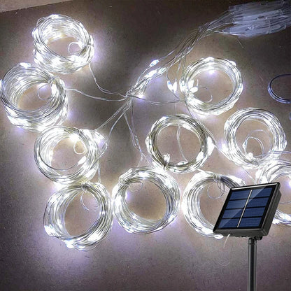 Wodoodporne solarne kurtynowe lampki LED do ogrodu i dekoracji
