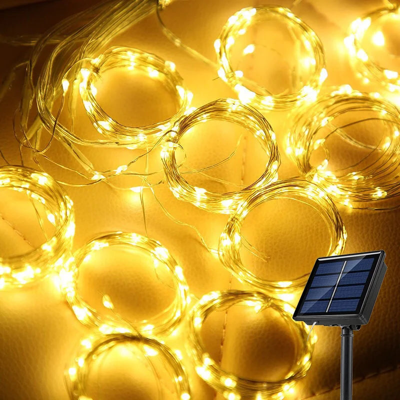 Wodoodporne solarne kurtynowe lampki LED do ogrodu i dekoracji