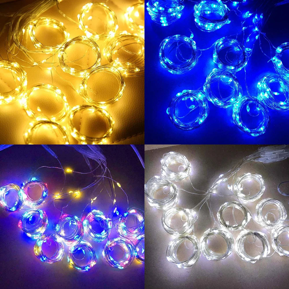 Wodoodporne solarne kurtynowe lampki LED do ogrodu i dekoracji
