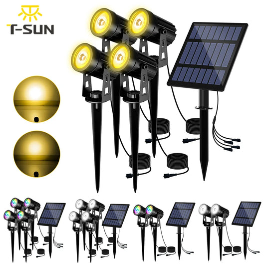 Solarna lampa LED 3000K/6000K/RGB, wodoodporna IP65, do ogrodu i na ścianę